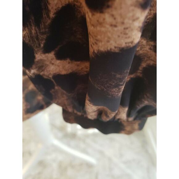 MICHAEL KORS CHEETA PRINT BALLOON SLEEVE BLOUSE SM - Picture 6 of 9